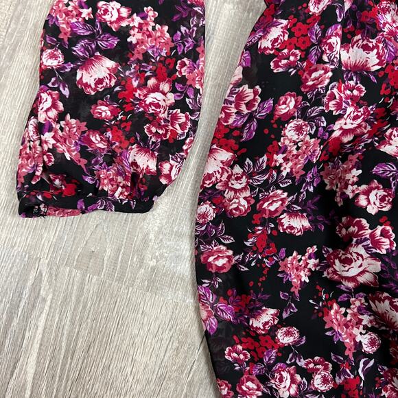 Isabel Maternity Black Floral Chiffon Tiered Woven Dress - Size Small - NWT - Picture 9 of 9